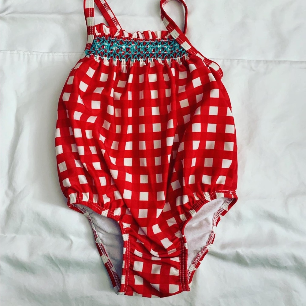 Guc cat and jack smocked swimsuit